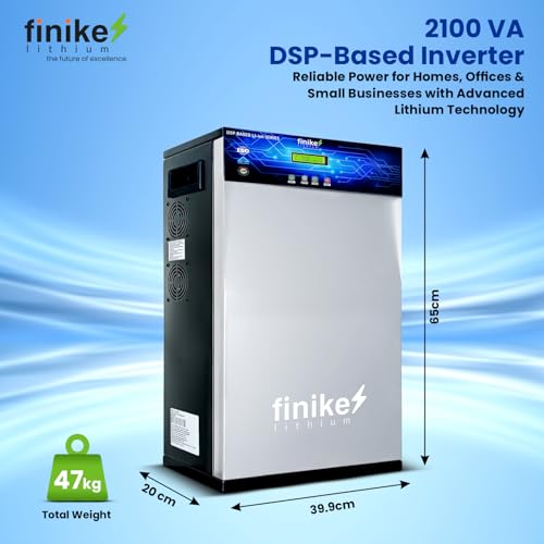 Image of Finike 2100VA Lithium Inverter with Inbuilt 2688Wh LiFePO4 Battery | Pure Sine Wave Home UPS & Power Backup for Home, Office & Shops | Wall Mount | Fast Charging | 12 Year Life | 5-Year Warranty