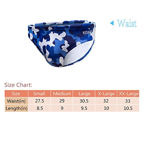 KGKE Mens Sexy Swim Briefs Camo Pattern Bikini Swimsuit for Men (Blue Camo, M)