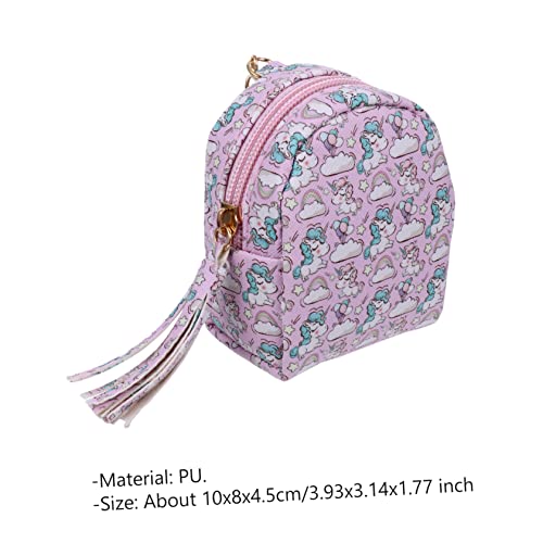 TENDYCOCO 1Pc Unicórnio Bolsa De Moedas Bolsa De Moedas Chaveiro Mochila Desenhos Animados Chaveiro