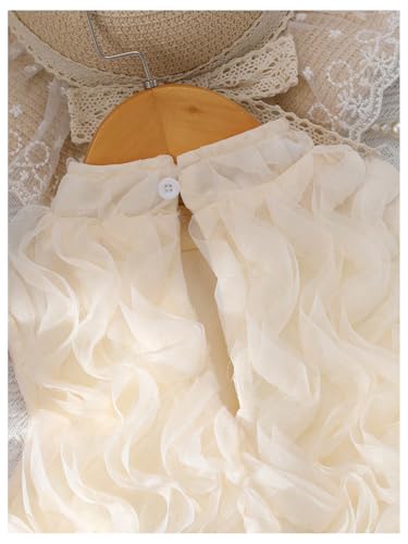 SHENHE Girl's Halter Neck Mesh Tulle Dress Flowy Swing Sundress Wedding Guest Party Dress4