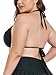Ocean Blues Women's Black Plus Size Triangle Bikini Top Halter Bathing Suit Top Tie Swim Top Size XXX-Large