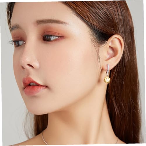 Pendientes de girasol para vestidos de verano joyas de plata Healeved 5