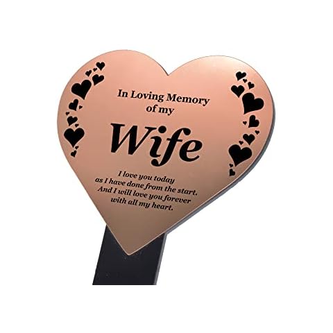 OriginDesigned Gedenktafel für die Ehefrau, Herzform, goldfarben/silberfarben/kupfer Cover