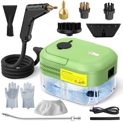 Limpiador a Vapor Portátil de Alta Presión de 2200 W, Depósito de 1200ML, 10 Accesorios, Calentamiento Rápido en 10s, Limpiador de Vapor de Mano Para la Limpieza de Cocinas, Baños, Desengrasar