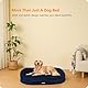 HMTOPE Orthopädisches Hundebett, Hundesofa, Vierseitiges Nackenrolle Kissen, rutschfeste Unterseite Hundekorb, Abnehmbar und Waschbar, Mittelgroße Hunde, Grosse Hunde, 106 x 79 x 17 cm, Navyblau