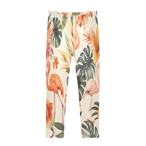 Toddler Girls Leggings Printed Yoga Pants Leggings Colorful Orchids Leafs Flamingos for Kids