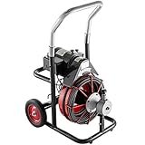 Herramienta Especializada en Limpieza de Desagües: Adecuado para tubos de 1"-4" / 25-100 mm. Esta máquina de limpieza de desagües tiene una buena reputación por su robustez. Es capaz de realizar trabajos pesados y puede limpiar largos tramos de alcantarillado. Se usa ampliamente para fregaderos, inodoros y desagües de suelo. Una vez que tenga esta máquina, podrá limpiar sus propias tuberías en lugar de gastar cientos de dólares llamando a un fontanero.
