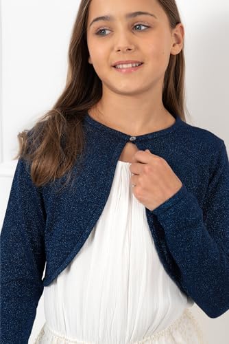 Image of BOLEROSE Girls Long Sleeve Sparkle Cardigan Childrens Kids Bolero Shrug