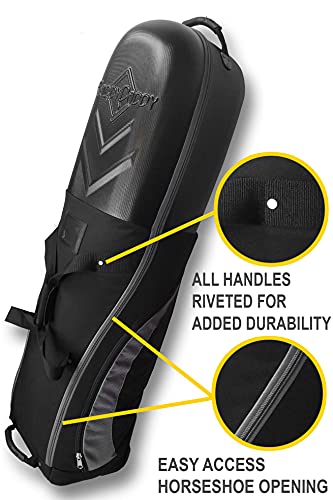 Caddydaddy Enforcer Golf Travel Bag Cover With Hard Case Top - Heavy Duty, Wheeled Golf Bag Travel Cover With Large Pockets #TOP5