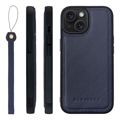 HANATORA for iPhone 15 �P�[�X �{�v �ϏՌ� �o���p�[�^ �X�}�z�P�[�X �X�}�z �X�g���b�v �t�� �V�������N���U�[ �M�t�g �l�C�r�[ SPGGZ-15-Navy