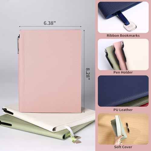 Carnet ligné A5 rose avec papier épais de 160 pages de qualité