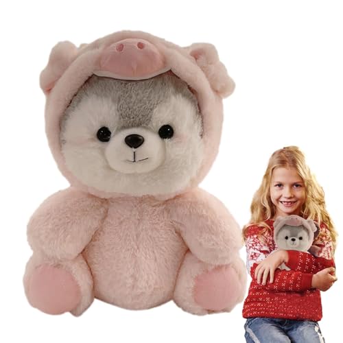 Generico Peluche Husky | Suave y tierna muñeca Husky transformable en peluche - Perro de peluche para los amantes de los perros de