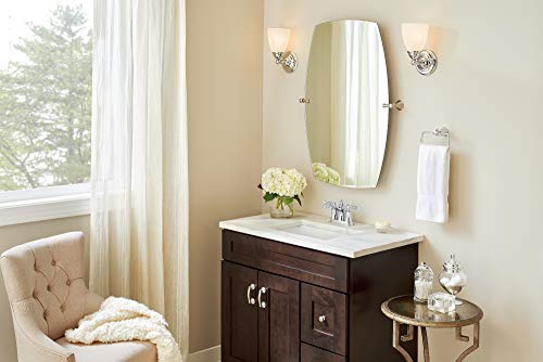 Image of Moen YB2261CH Brantford 1-Light Dual-Mount Bath Bathroom Vanity Fixture with Frosted Glass, Chrome (Pack of 2)