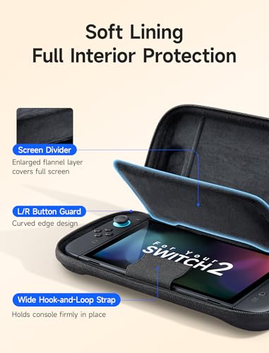 Funda Slim Switch 2 JSAUX Evita Arañazos con este Estuche de Viaje Rígido 4