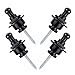 Guitar Strap Lock Round Head Black/Guitar Bass Security Straplocks Strap Retainer, Schaller-style, Guitar Replacements (Pack of 4)