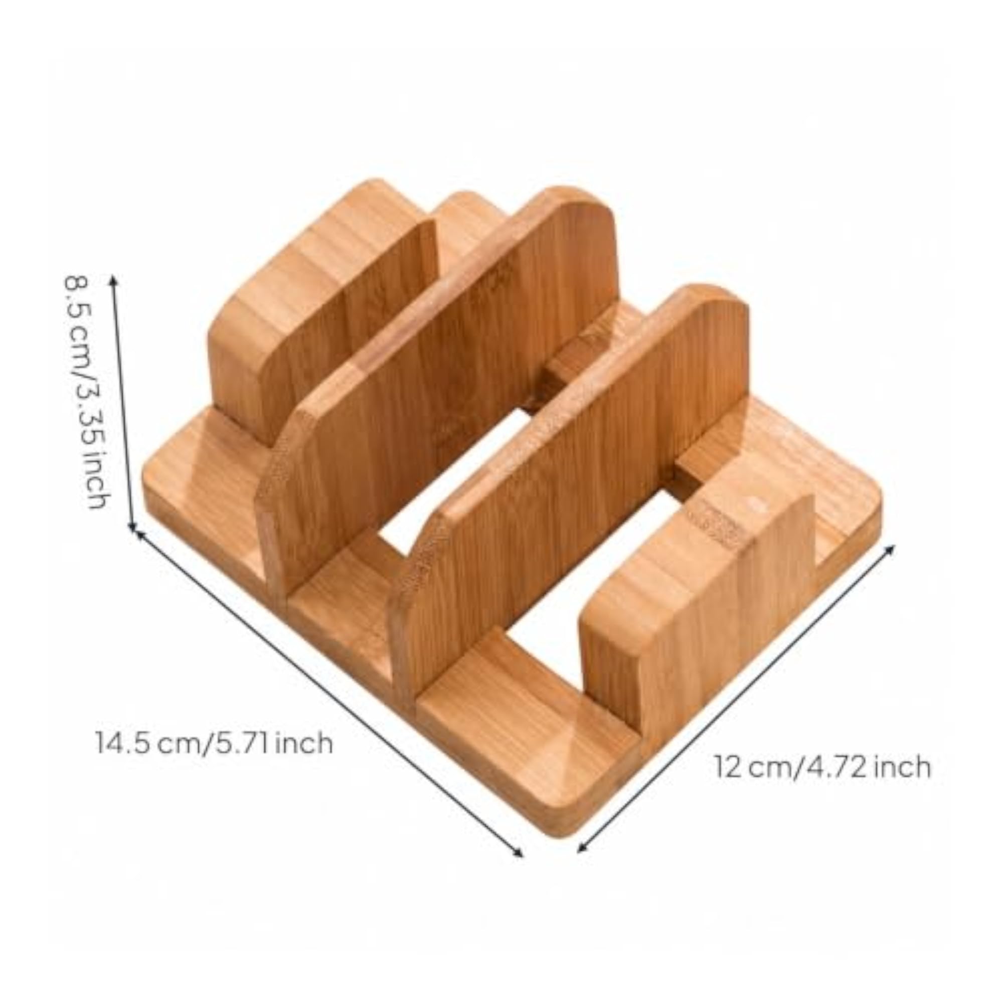 Space-Saving Bamboo Kitchen Board Rack, Multiple Divider Slots
