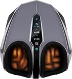 MIKO Foot Massager Machine with Deep-Kneading, Compression, Shiatsu, and Heat for Plantar Fasciitis, Neuropathy - Fits up to Men Size 12