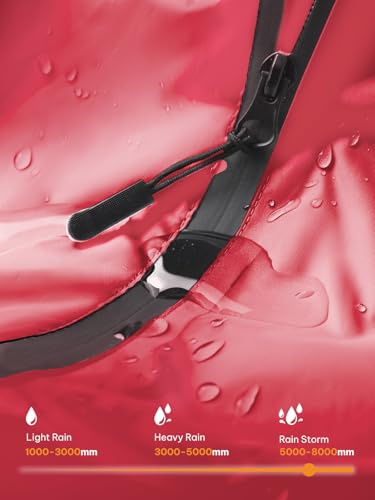 Image of SaphiRose Adult Rain Poncho Waterproof Hooded Zipper Raincoat with Pockets | OEKO-TEX Certified 100% Polyester, Lightweight Packable Storage Pouch, Heat-Sealed Seams, Quick-Dry for Outdoor Hiking
