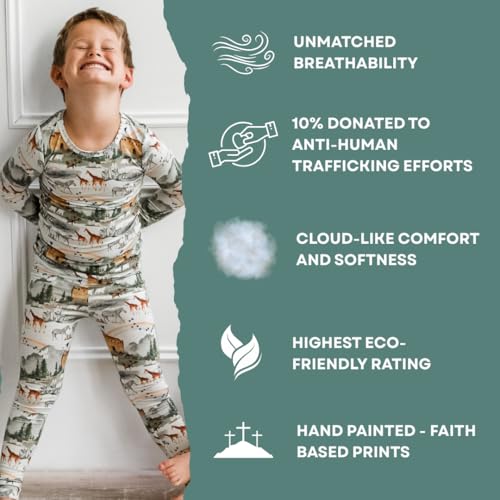 Tiny Revival Baby Zipper Pajamas Sleepers–Hypoallergenic, Newborn to Toddler, Tencel Modal, Soft–Bible Clothing3