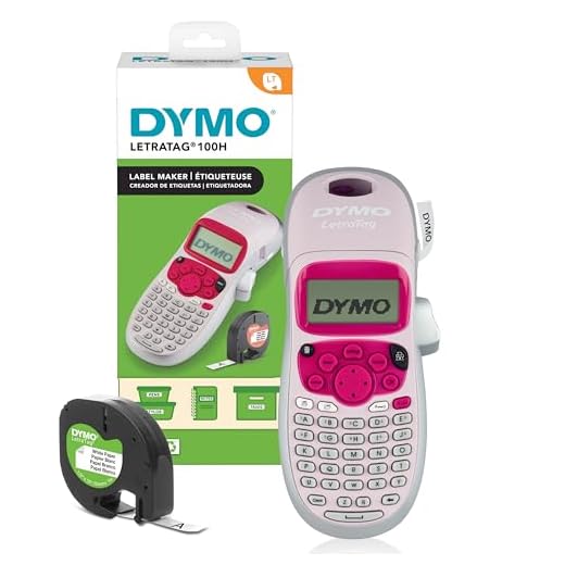 DYMO LetraTag LT-100H Labelprinter | Labelmaker met ABC-toetsenbord voor thuis en op kantoor | Roze