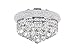 CWI Lighting Empire 14" 4-Light Transitional Metal Flush Mount in Chrome