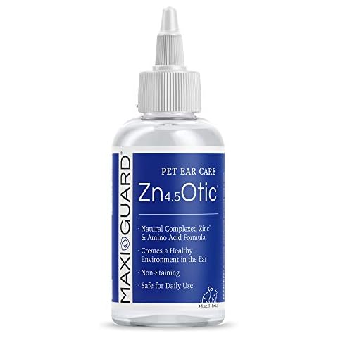 Maxi-Guard Pet Ear Care Zn4.5 Otic for Dogs, Cats, Exotics and Companion Animals (4oz), Blue/White Cover