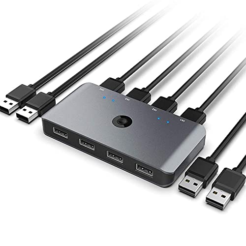 Switch KVM Alluminio Switch 2.0 Switcher USB 4 Computer Condividi
