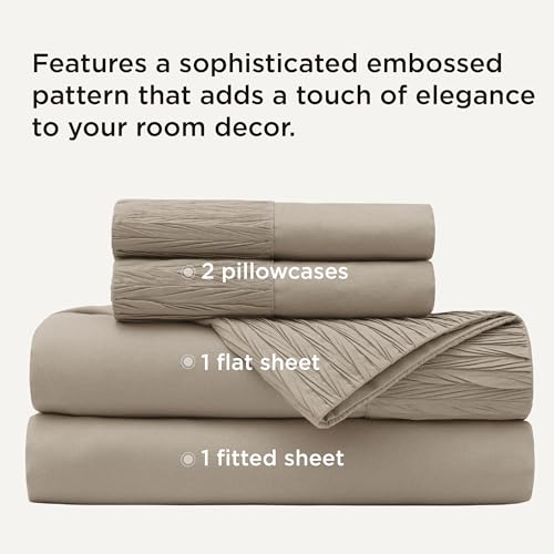 Image of Bedsure Full Size Bed Sheets - 4 Pieces Soft Full Sheet Set - Breathable & Cooling - Hotel Luxury - Easy Care Polyester Microfiber Bedding for Women, Men, Light Khaki