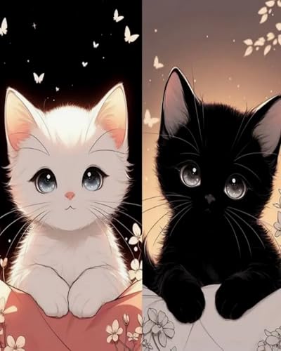 Kit broderie point de croix DIY chatons à offrir comme cadeau manuel et créatif