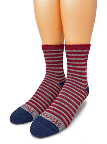 Image of Warrior Alpaca Socks - Comfort Cushioned Retro Mini-Stripe Quarter Crew for Adults - Unisex