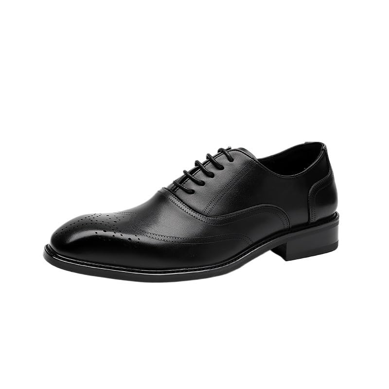 Dress Oxford Formal Shoes for Men's Pu Leather Lace Up Tuxedo Business Anti-Slip Slip Resistant Rubber Sole Shoe Brogue