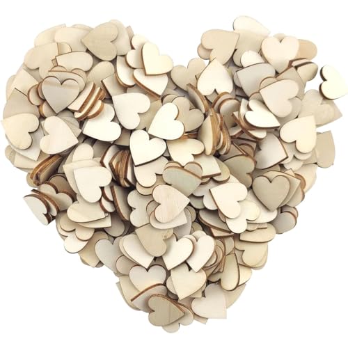 100 Piezas Rebanadas de Corazón de Madera, Madera Corazones Adorn...