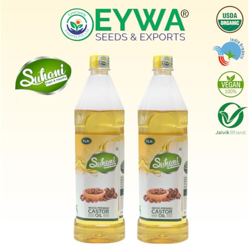 Image of Eywa Seeds & Exports Pvt Ltd Organic Castor Oil (2 Liter) Cold Pressed /Wood Pressed Oil | Arendiya /Castor Kachi Ghani Ka Tel By (Suhani) Eywa