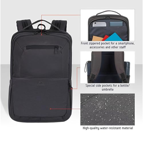Image of RIVACASE Suzuka 7765 Black Laptop Backpack 16 inch Inches