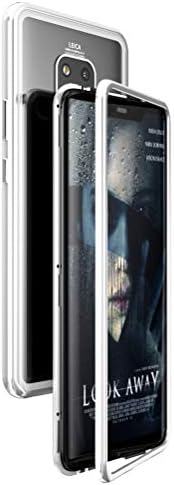 Huawei Mate 20 Case KumWum Slim Aluminum Metal Bumper Case Magnetic Adsorption Tempered Glass Back Cover Phone Case for Mate20(Huawei Mate 20, Slivery)