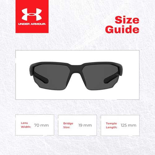 Under Armour Blitzing UA0012/G/S 0003/M9 70MM Matte Black/Gray Rectangular Sunglasses for Men +BUNDLE with ACCESSORY EYEWEAR KIT3