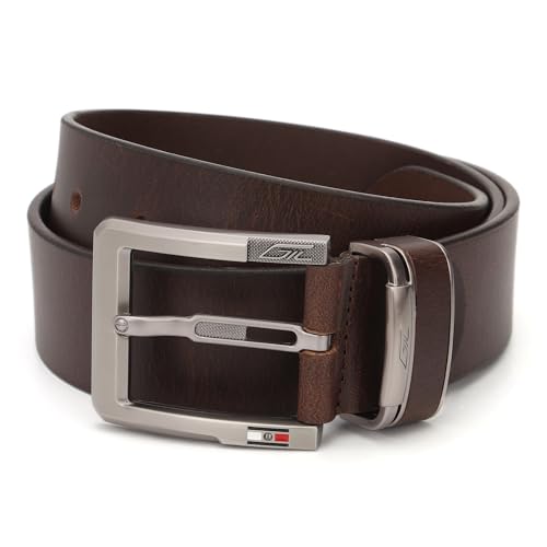 Genuine Leather Full Grain Premium Heavy Duty Pin Buckle Casual Belt For Men 40mm, Oil Pull Up,Black and Brown color3
