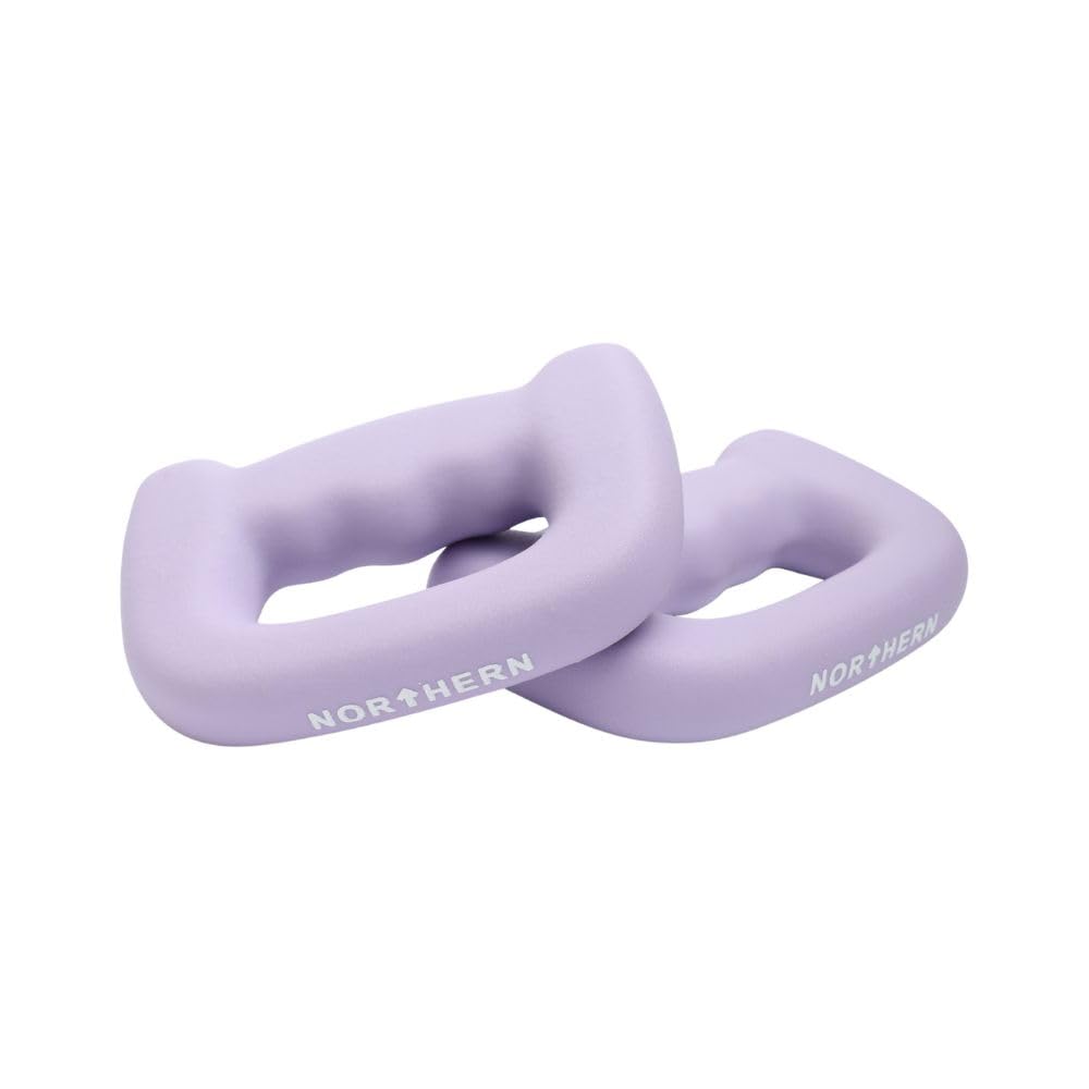 NORTHERN Soft Lavender Hand Dumbbells Pair, D-Shaped Boxing Exercise Weights 0.5kg–4kg, Home Gym Strength Training Weights for Fitness, Aerobics, Yoga & Toning (2 x 2kg)