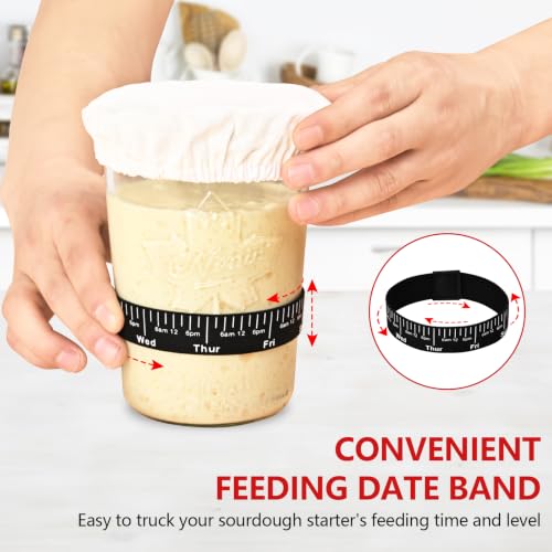 TKVAZK Sourdough Starter Jar, Thicken Glass Sourdough Jar Wide Mouth 27 Oz - image 5