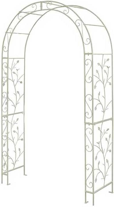 Pergola de jardin en métal blanc pour plantes grimpantes et rosiers de terrasse extérieure