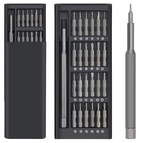 Image of 24 in 1 Precision Screwdriver Set with Magnetic Bits and Sliding Storage Case - Mini Repair Tool Kit for Electronics, Mobile Phones, Laptops, Watches, Glasses, PC, Jewelry and Small Devices, Black