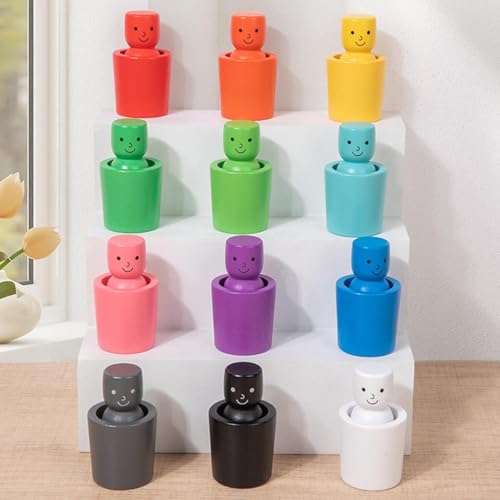 Jeu de tri de couleurs bois ensemble éducatif précoce sensoriel 12 pièces - 7