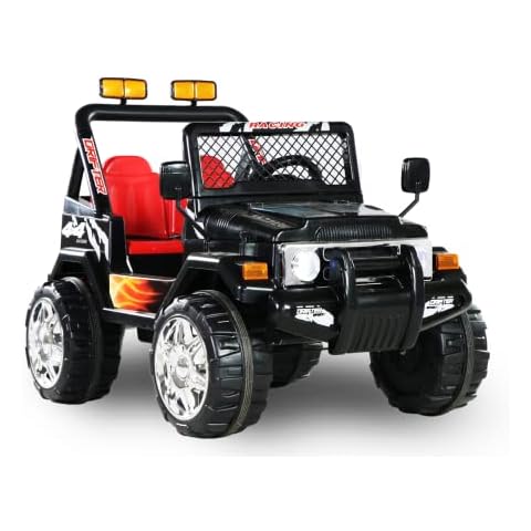 First Drive Wrangler Truck - 12v Dual Motor Kids Electric Ride-On Car with Remote Control, MP3 Playback, Aux Cord, Premium Wheels (Black) Cover