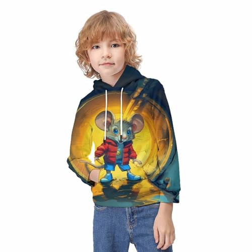 Sweat à capuche Souris 3D pour enfant pull ado fille garçon 8-10 ans