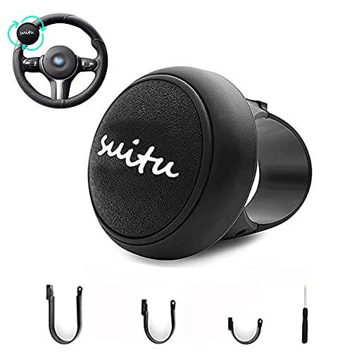 Pomo Giratorio para Volante Pomo del Volante con Manijas Perilla del Volante de 360 Grados Bola para Volante de Coche para Tractores, Coches, Camiones y Yates, Compatible con Todos Los Volantes Cover
