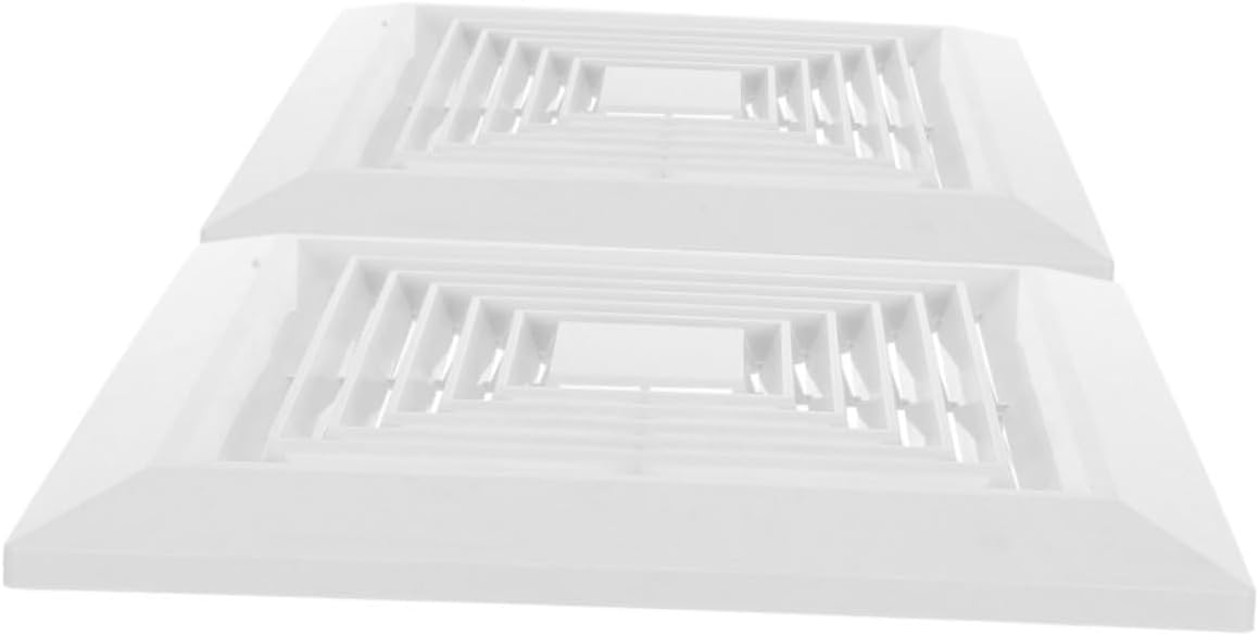 Ciieeo 2 piezas Cubierta de ventilador de baño de reemplazo, rejilla cuadrada de ventilación para techo, cubierta difusora de aire de plástico para ventilador de baño, piezas de reemplazo, 9 x 9 pulgadas miniatura 1