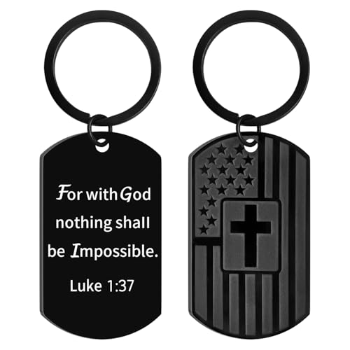 AXEN Christian Gifts for Men, Religious Keychain with Bible Verse