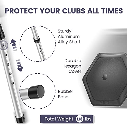 Image of Portable Golf Club Stiff Arm Support Protector Travel Bag, Sturdy Aluminum Pole, Fully Adjustable to Protect Club