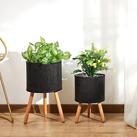 Paco Home Blumentopf Übertopf Groß Blumenkübel Innen Pflanzentopf Set Korb Geflochten Blumen Holz Folie Cover