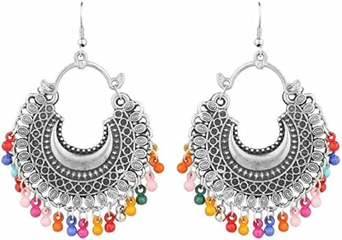 Zeniso Beautiful Ethnic Vintage Golden Oxidised Multibeads Meena Ch&bali Earring - Traditional Bold Fancy Earring Alloy Jhumki Earring womens (B09H6P2NGH) Amazon Price History, Amazon Price Tracker